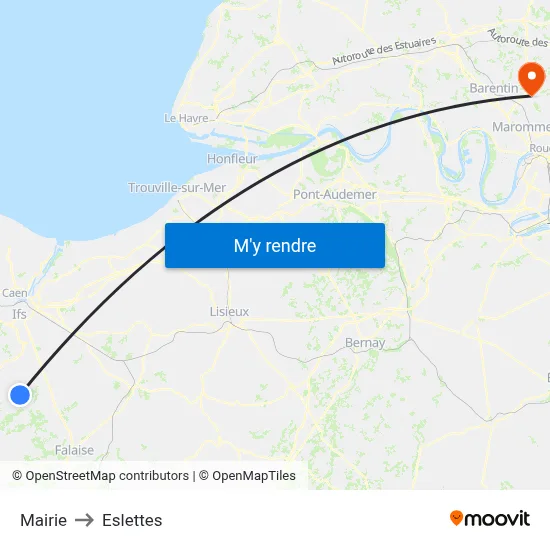 Mairie to Eslettes map