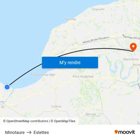 Minotaure to Eslettes map