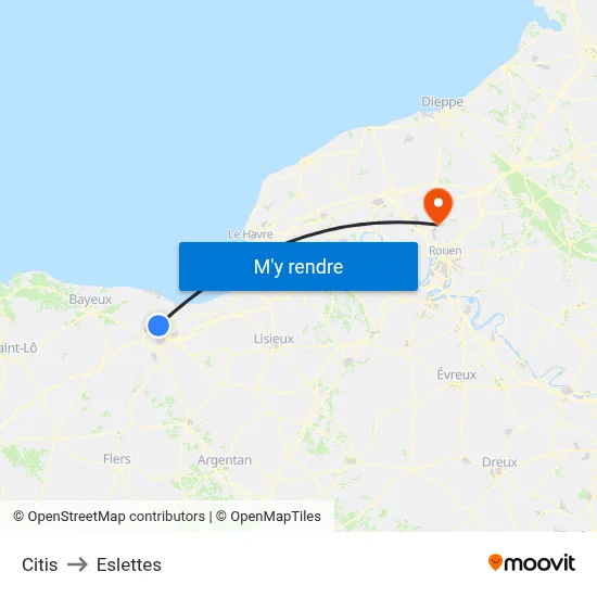 Citis to Eslettes map
