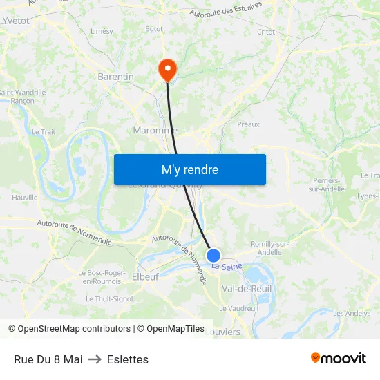 Rue Du 8 Mai to Eslettes map