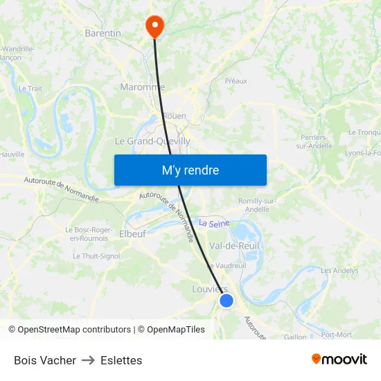 Bois Vacher to Eslettes map
