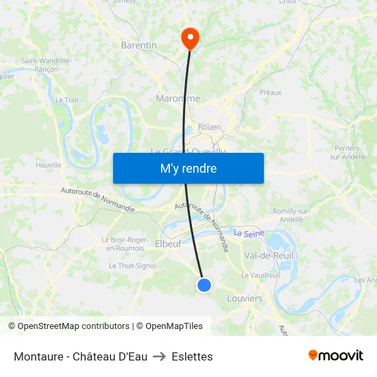 Montaure - Château D'Eau to Eslettes map