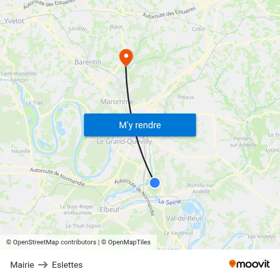 Mairie to Eslettes map