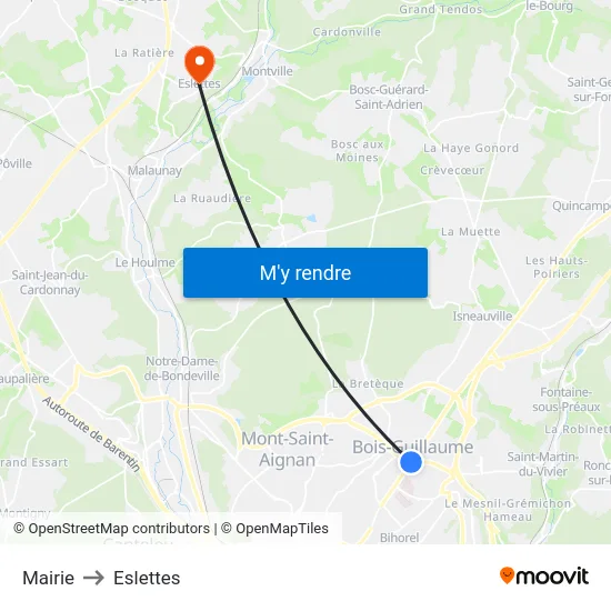 Mairie to Eslettes map