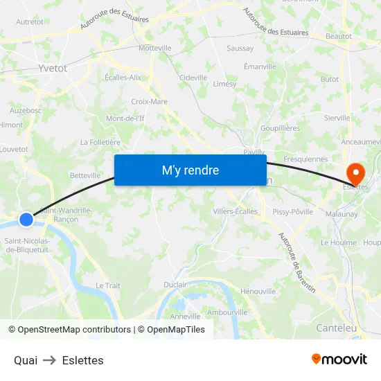 Quai to Eslettes map