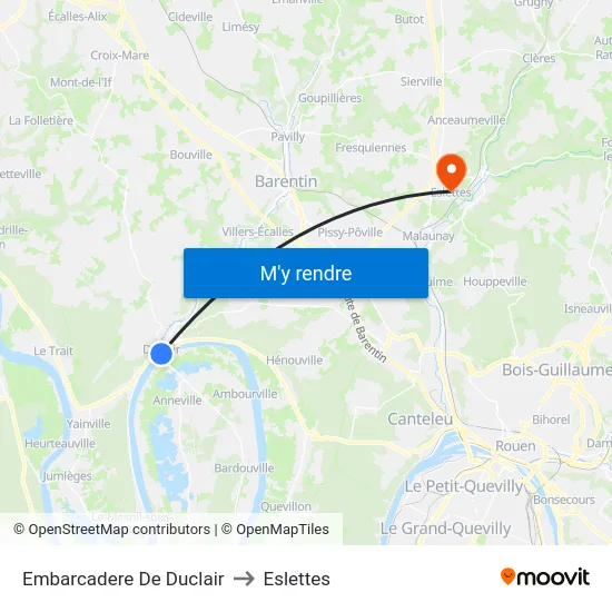 Embarcadere De Duclair to Eslettes map