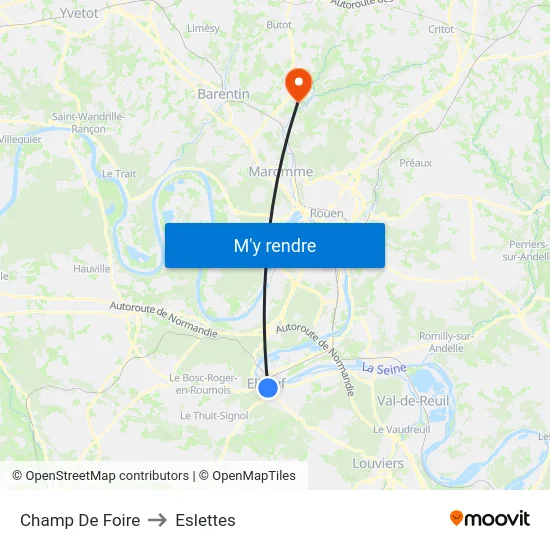 Champ De Foire to Eslettes map