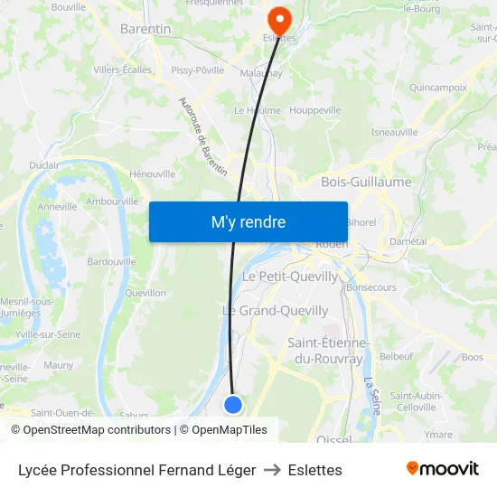 Lycée Professionnel Fernand Léger to Eslettes map