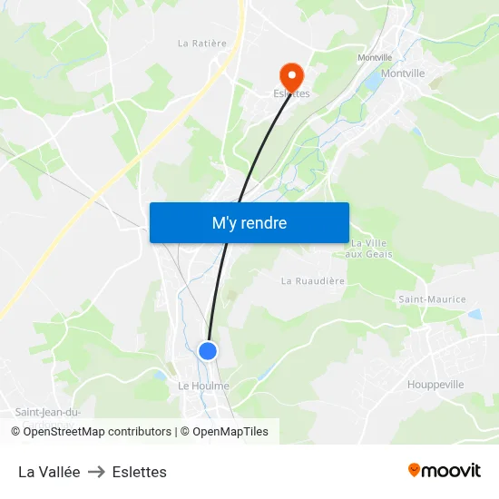 La Vallée to Eslettes map