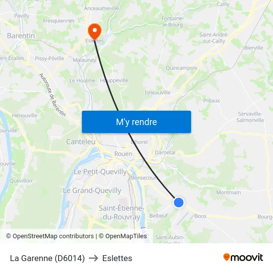 La Garenne (D6014) to Eslettes map