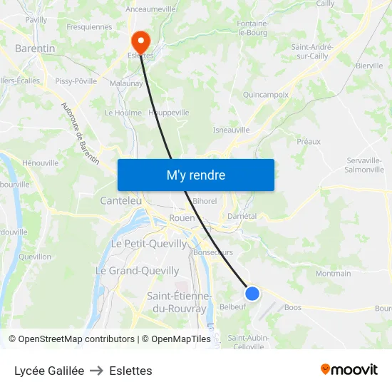 Lycée Galilée to Eslettes map