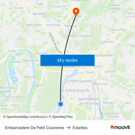 Embarcadere De Petit Couronne to Eslettes map