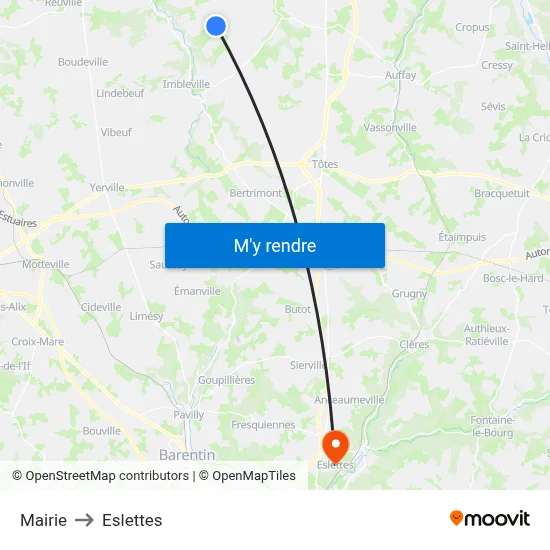 Mairie to Eslettes map
