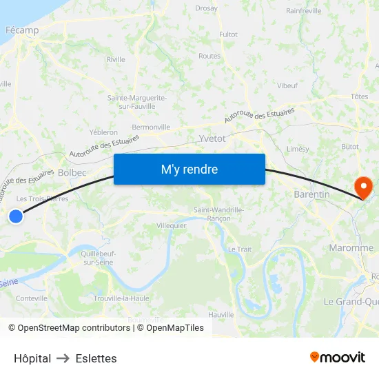 Hôpital to Eslettes map