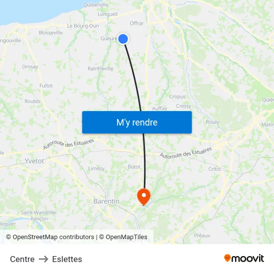 Centre to Eslettes map