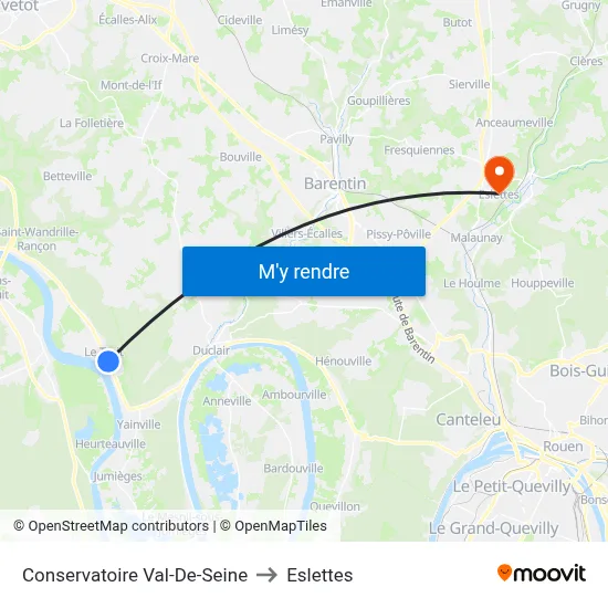 Conservatoire Val-De-Seine to Eslettes map