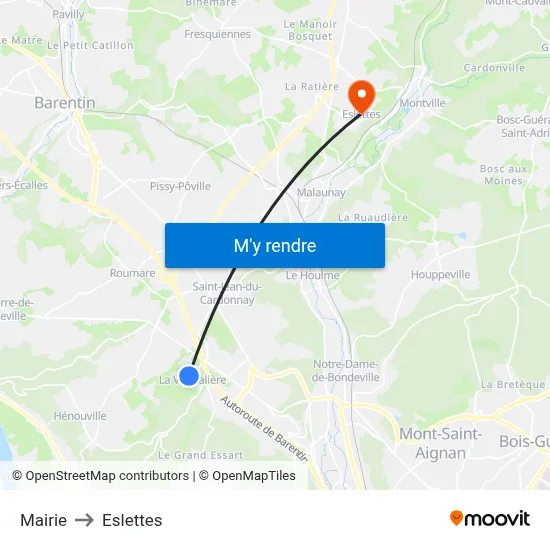 Mairie to Eslettes map