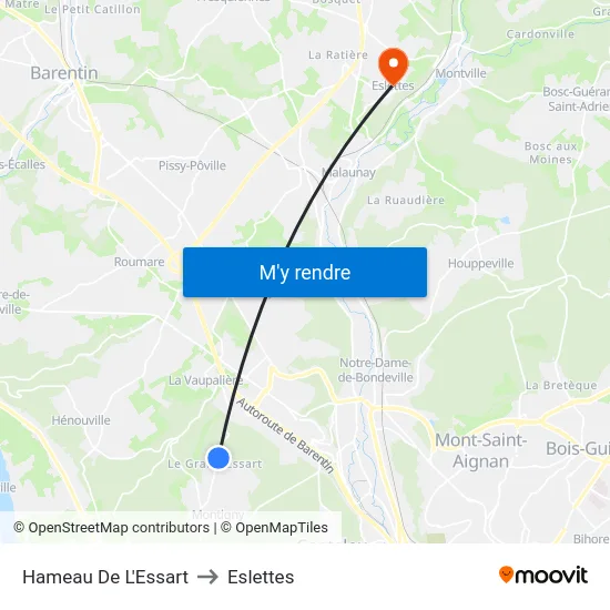 Hameau De L'Essart to Eslettes map