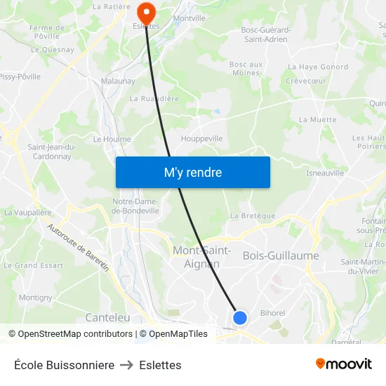 École Buissonniere to Eslettes map