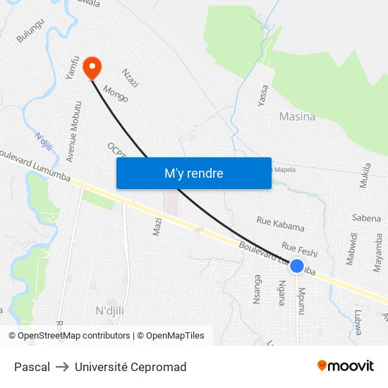 Pascal to Université Cepromad map