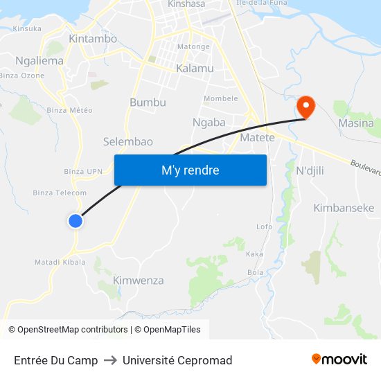 Entrée Du Camp to Université Cepromad map