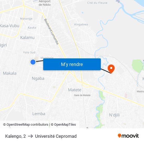 Kalengo, 2 to Université Cepromad map