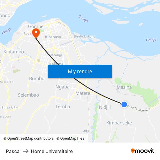 Pascal to Home Universitaire map