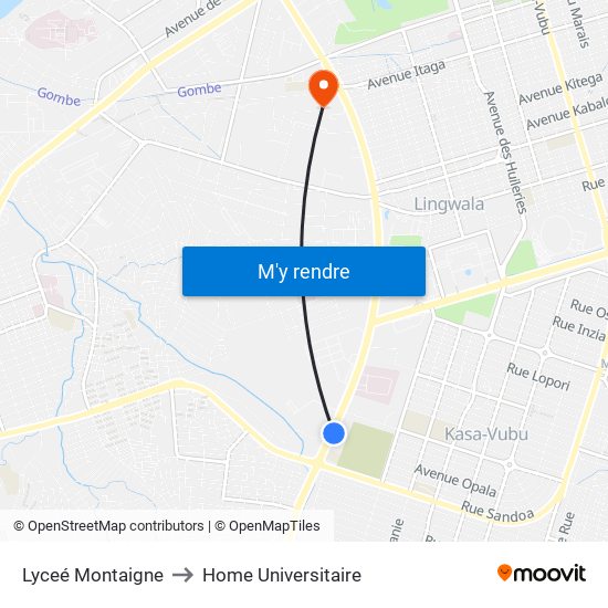 Lyceé Montaigne to Home Universitaire map