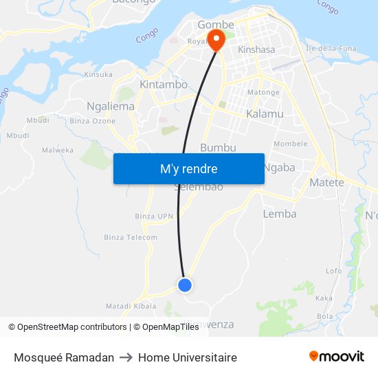 Mosqueé Ramadan to Home Universitaire map