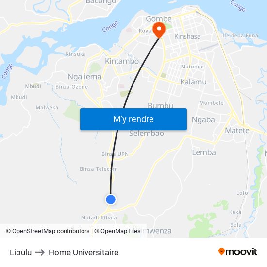 Libulu to Home Universitaire map