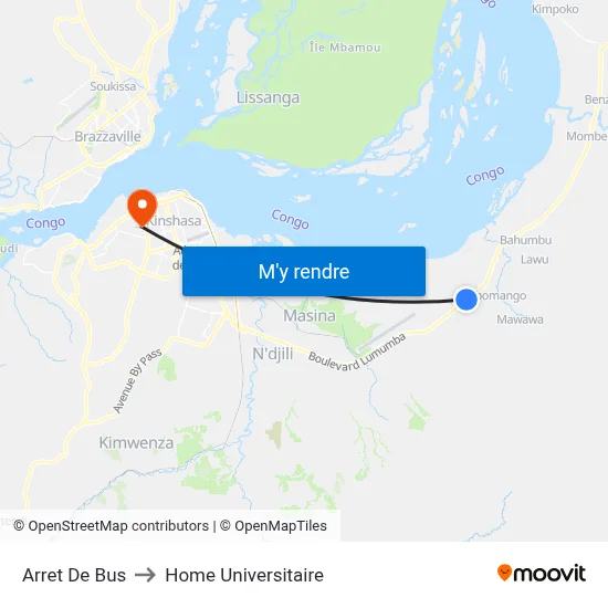 Arret De Bus to Home Universitaire map