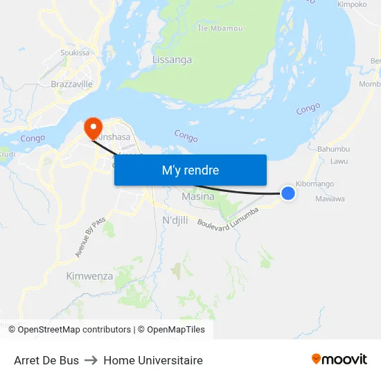 Arret De Bus to Home Universitaire map