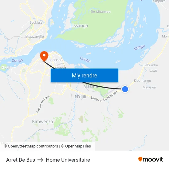 Arret De Bus to Home Universitaire map
