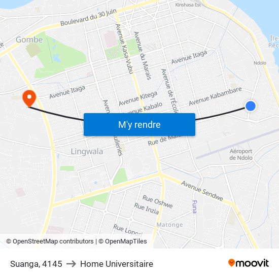 Suanga, 4145 to Home Universitaire map