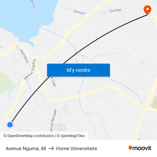 Avenue Nguma, 48 to Home Universitaire map