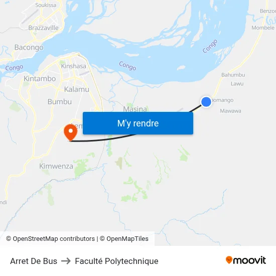 Arret De Bus to Faculté Polytechnique map