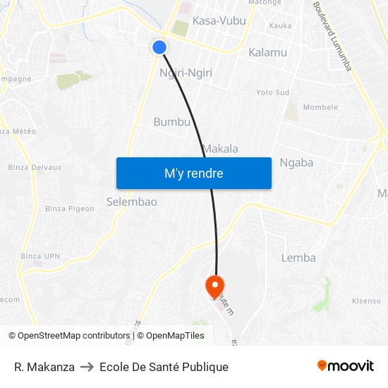 R. Makanza to Ecole De Santé Publique map