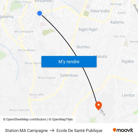 Station MA Campagne to Ecole De Santé Publique map