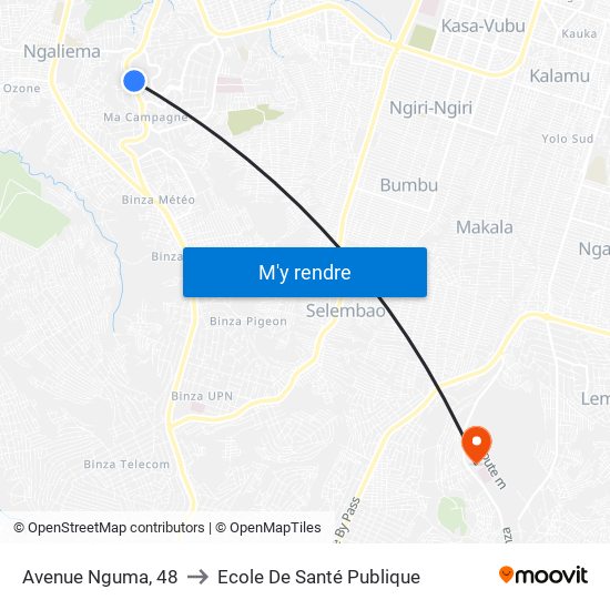 Avenue Nguma, 48 to Ecole De Santé Publique map