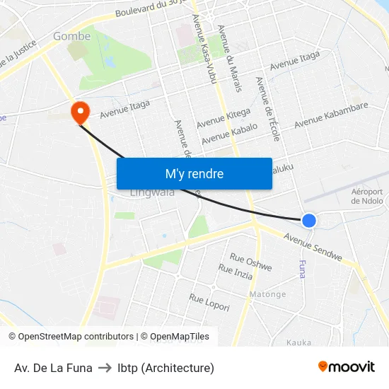 Av. De La Funa to Ibtp (Architecture) map