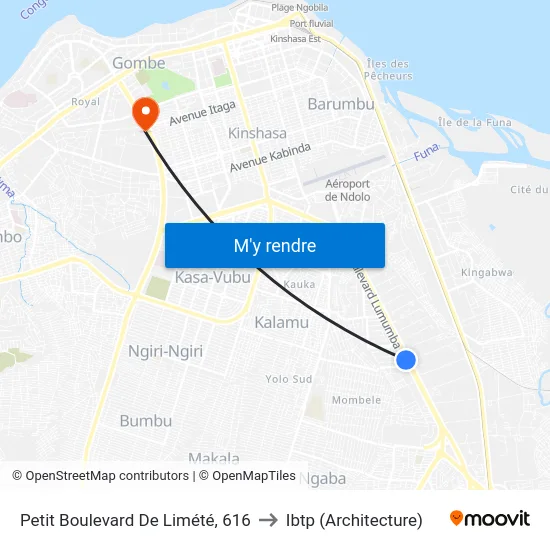 Petit Boulevard De Limété, 616 to Ibtp (Architecture) map
