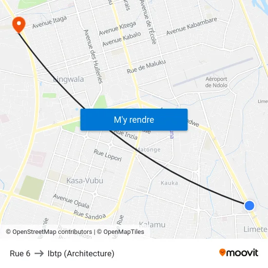 Rue 6 to Ibtp (Architecture) map