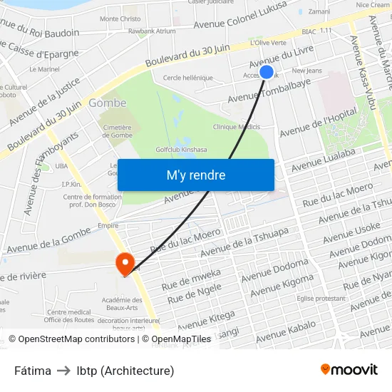 Fátima to Ibtp (Architecture) map