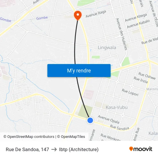 Rue De Sandoa, 147 to Ibtp (Architecture) map
