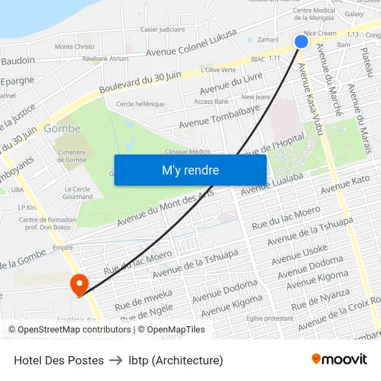 Hotel Des Postes to Ibtp (Architecture) map