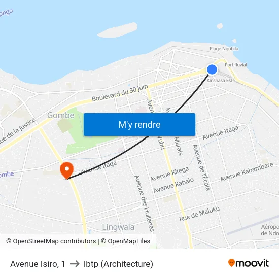 Avenue Isiro, 1 to Ibtp (Architecture) map