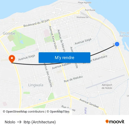 Ndolo to Ibtp (Architecture) map