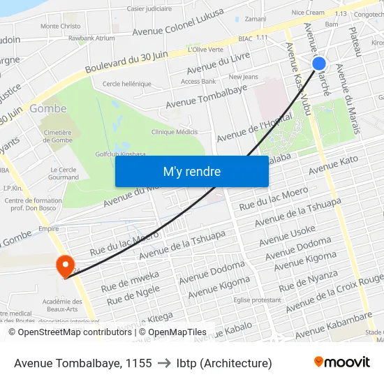 Avenue Tombalbaye, 1155 to Ibtp (Architecture) map