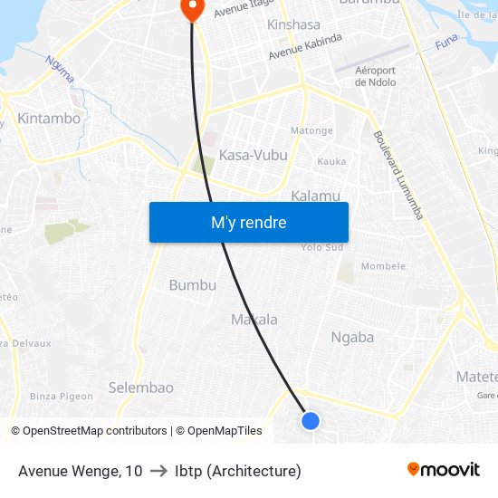 Avenue Wenge, 10 to Ibtp (Architecture) map