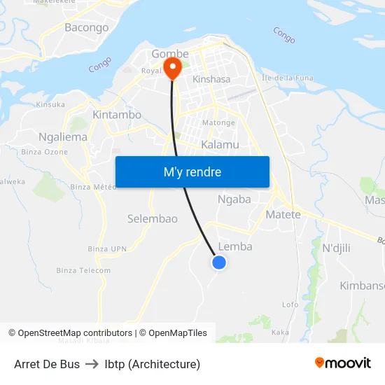 Arret De Bus to Ibtp (Architecture) map